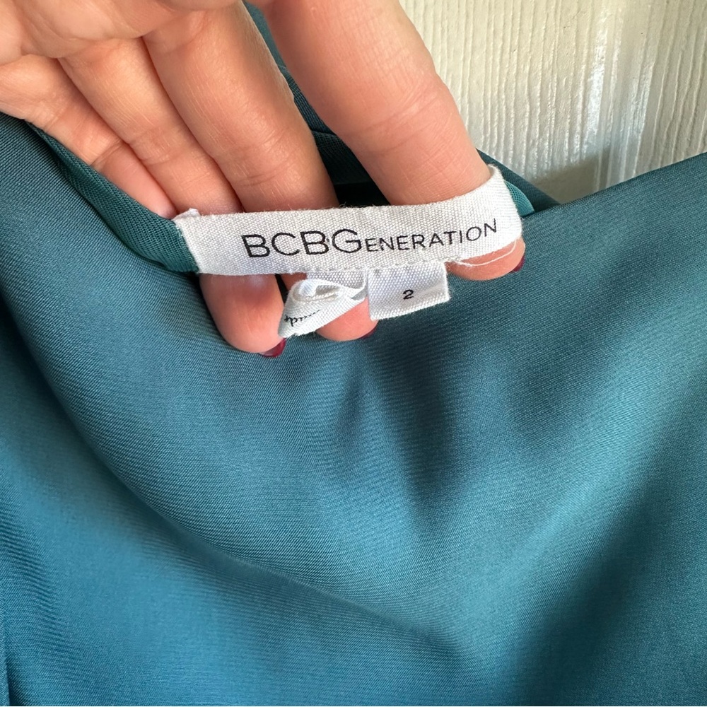 Bcbgeneration Emerald Green One Shoulder Cocktail… - image 3